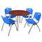 Kee Kee Round Table & Chair Set, Wood, Metal, Plastic Top, Cherry TB48RNDCHBPCM47BE - alternate 1